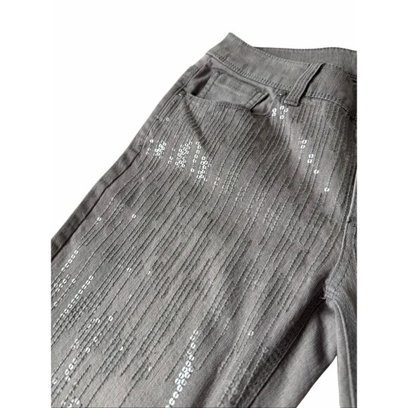 NEW Chico’s Sequin Frost Slim Jeans Gray Silver 00 US 2 - Picture 11 of 11